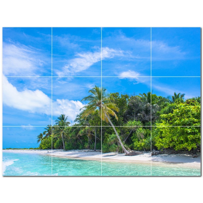 Beach Photo 6'' x 6'' Satin Ceramic Decorative Mural