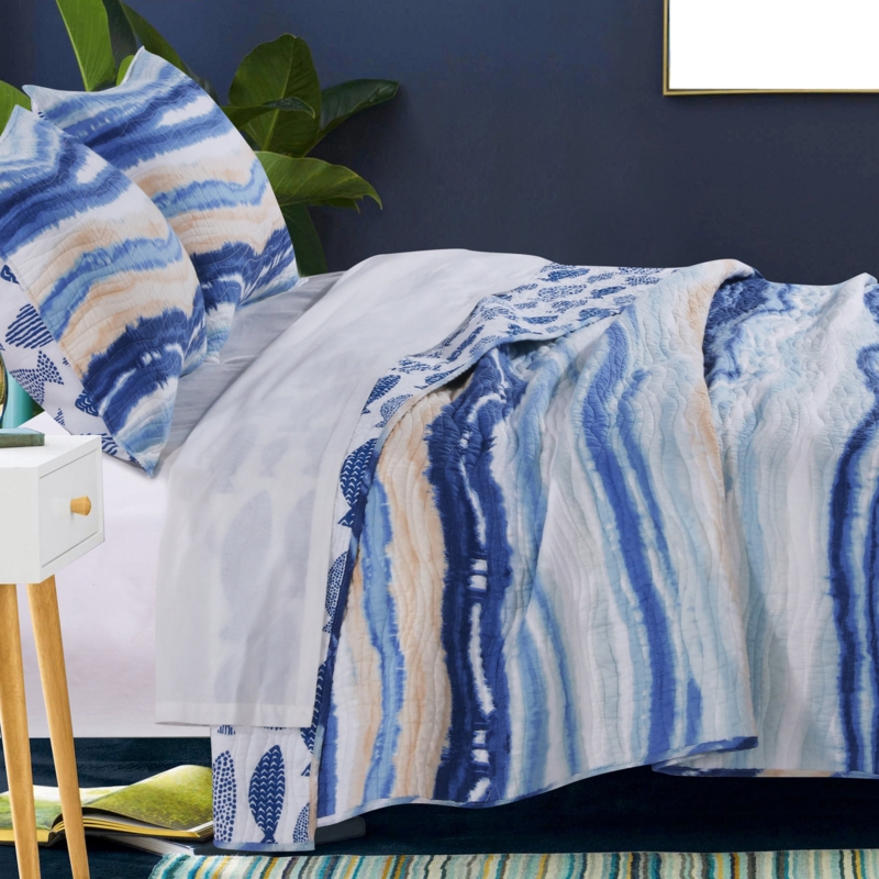 Crystal Cove Coastal Striped Quilt Set
