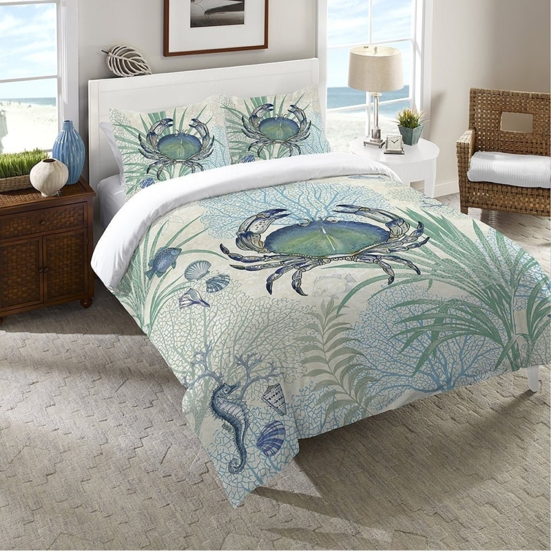 Dayne Blue Crab Duvet Cover