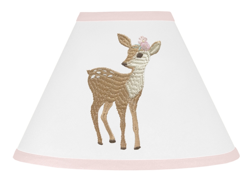 Deer Floral 10" H x 10" W Fabric Empire Lamp Shade ( Uno ) in Blush Pink/Mint