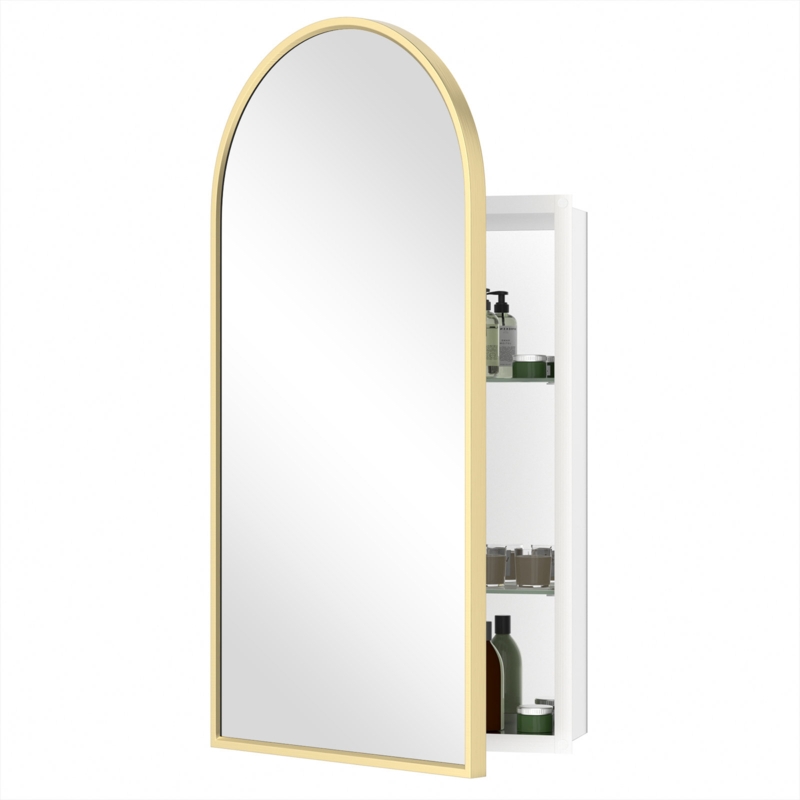 Desia 16.7'' W 34.3'' H Framed Medicine Cabinet Mirror Adjustable