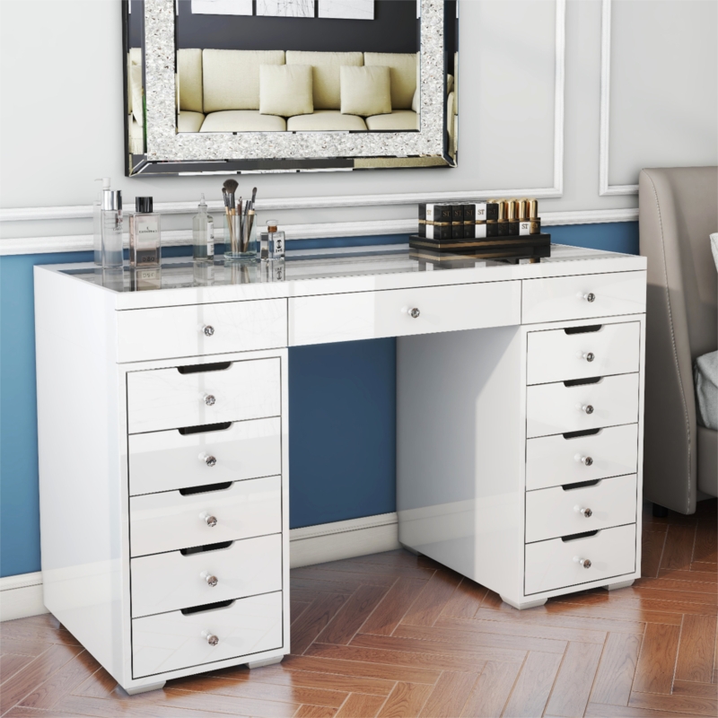 Develle Vanity 13-drawers High Gloss White