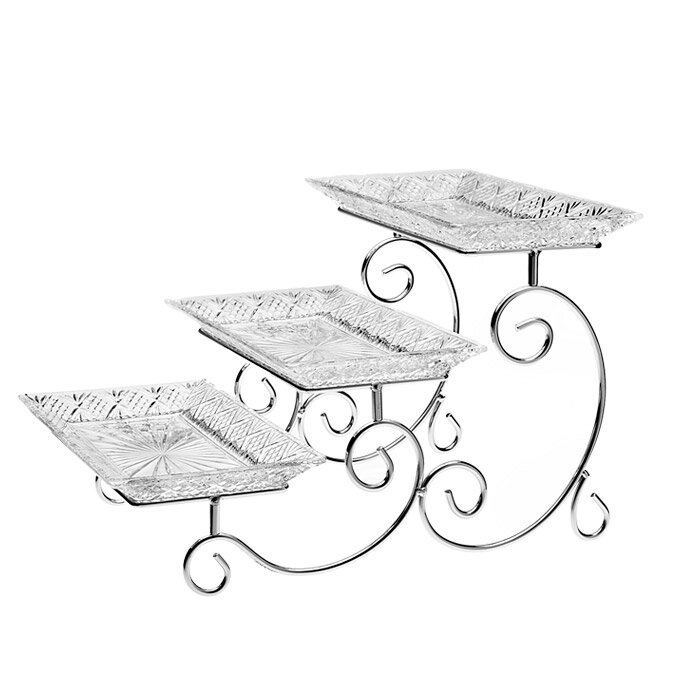 Dublin Crystal 3 Tiered Stepped Serving Stand