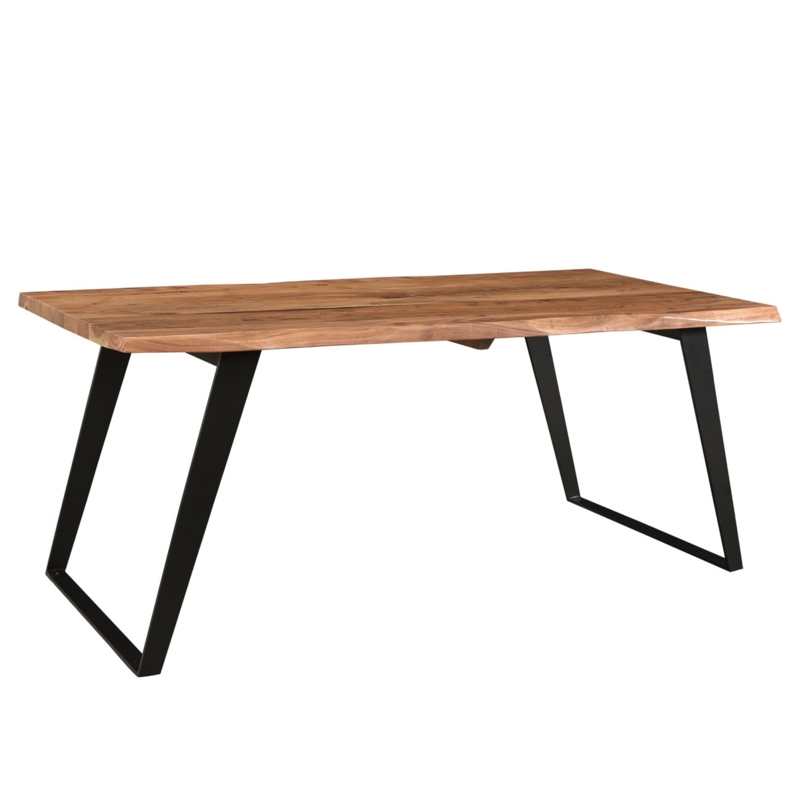 Emmeline Solid Wood Top Metal Base Dining Table