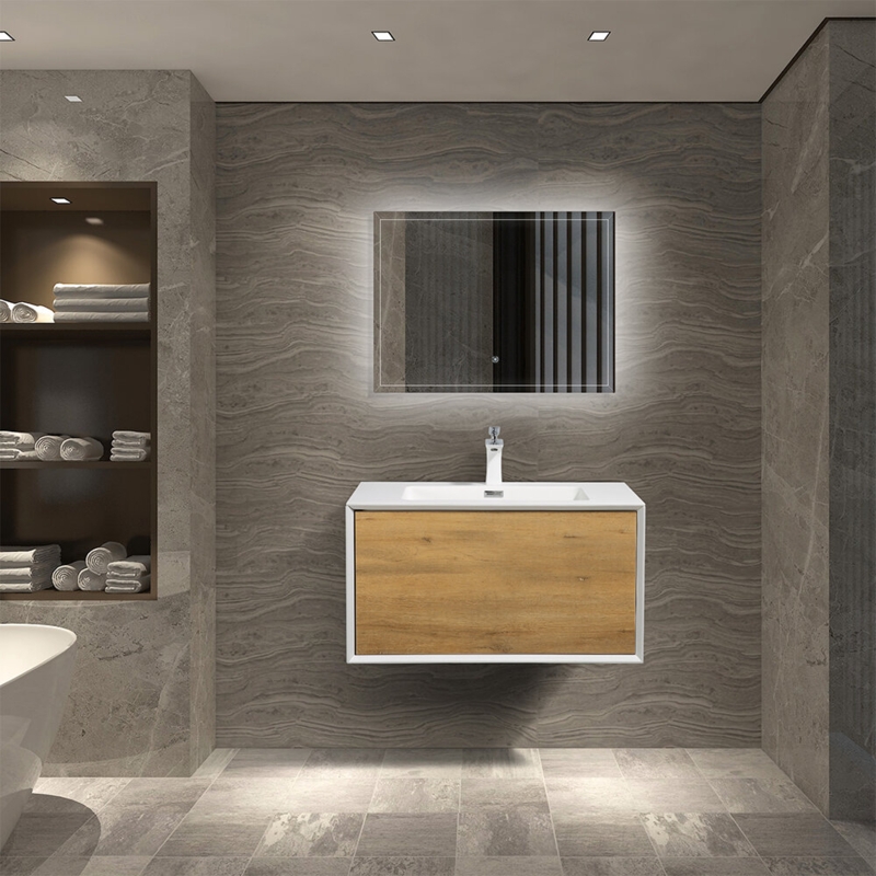 Enya 30'' Single Bathroom Vanity with Solid Surface Top
