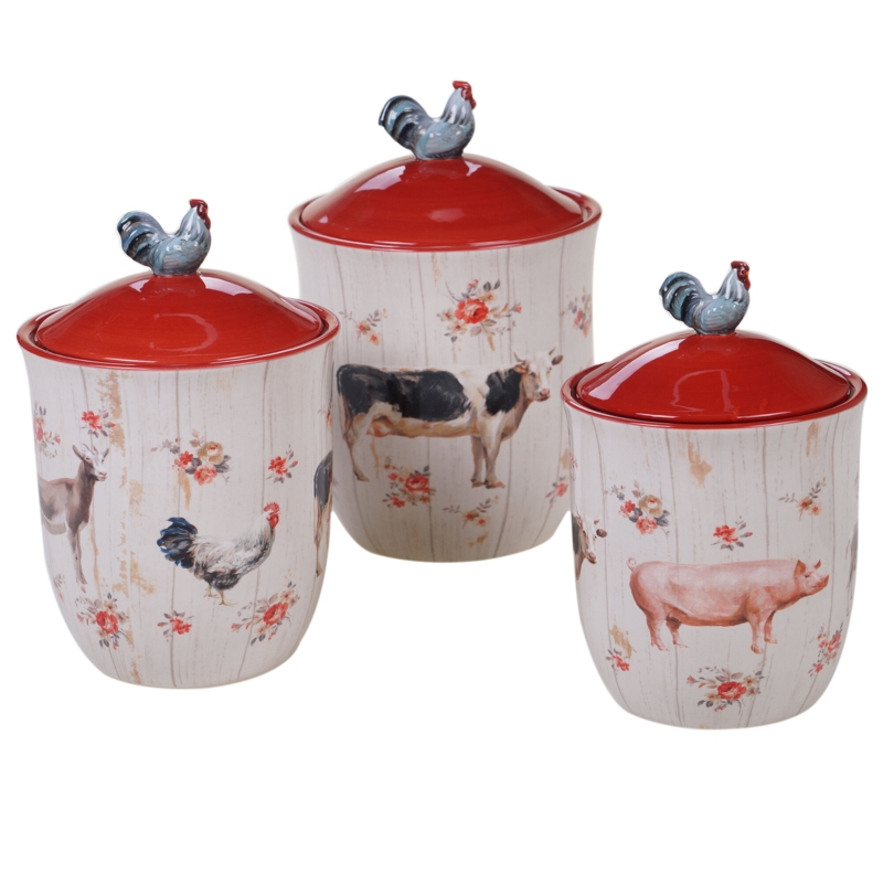 Farmhouse 3 Piece Kitchen Canister Set