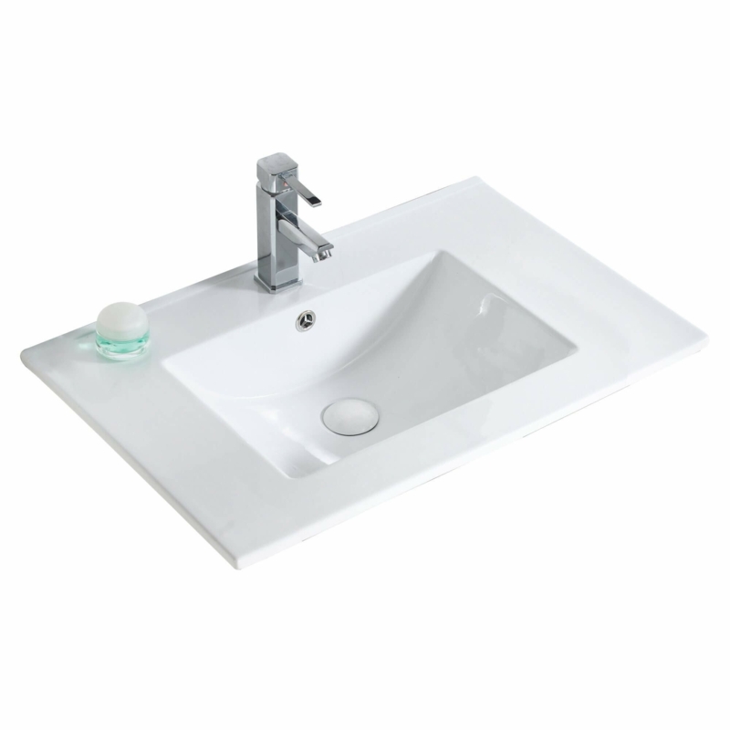 Frameport 30" Single Bathroom Vanity Top in White with Sink