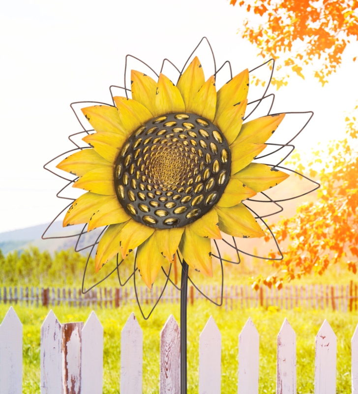 Giant Rustic Flower Stake - Yellow