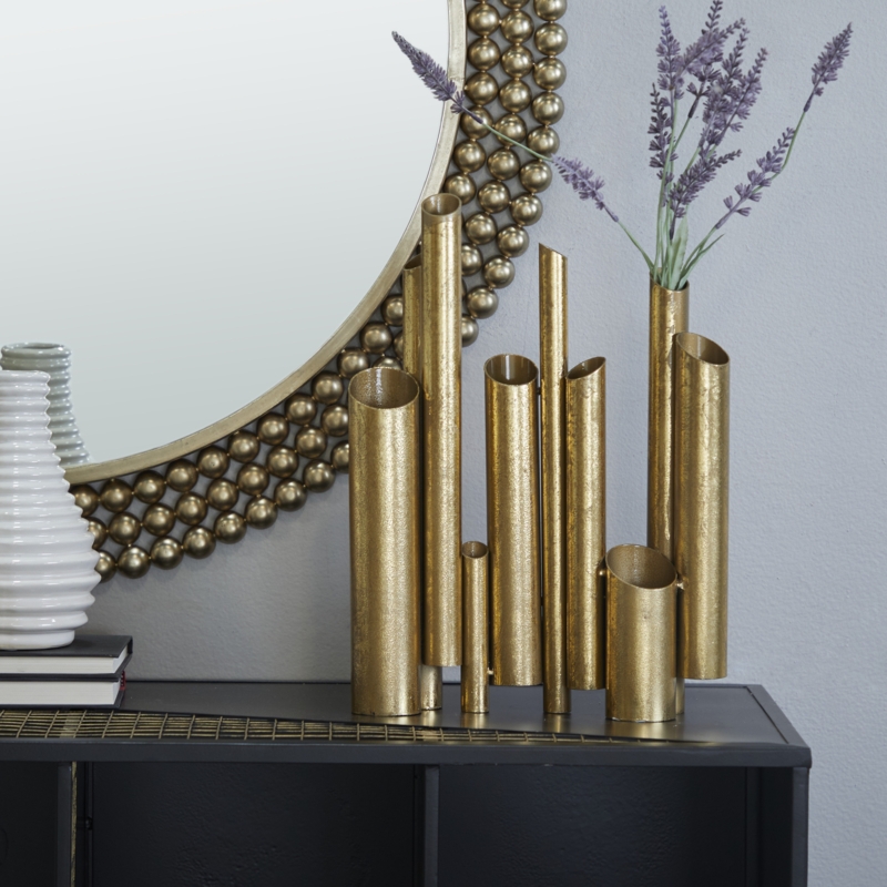 Gold 14.4'' Metal Table Vase