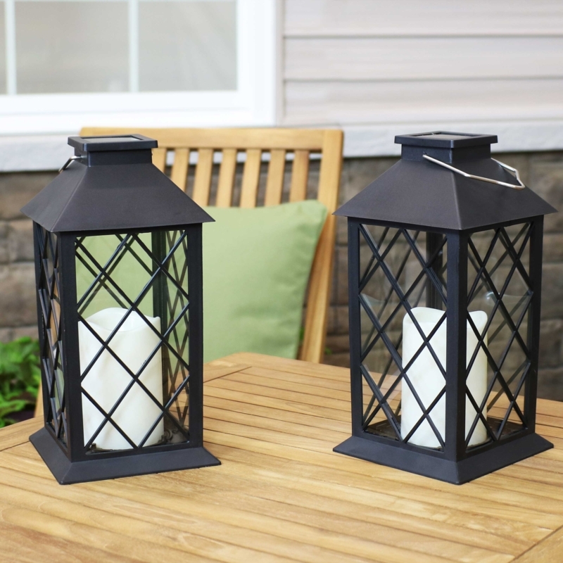Gravitt 11'' Solar Powered Integrated LED Outdoor Lantern (Set of 2)