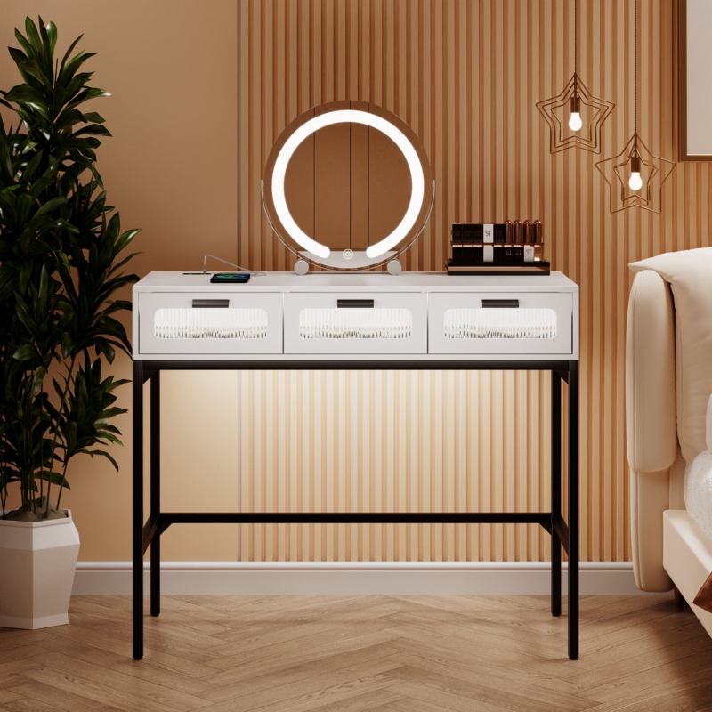 Guisao 3 Drawer Vanity with Light