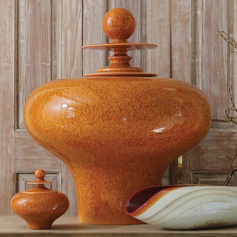 Happy Temple Jar-Orange-Squat