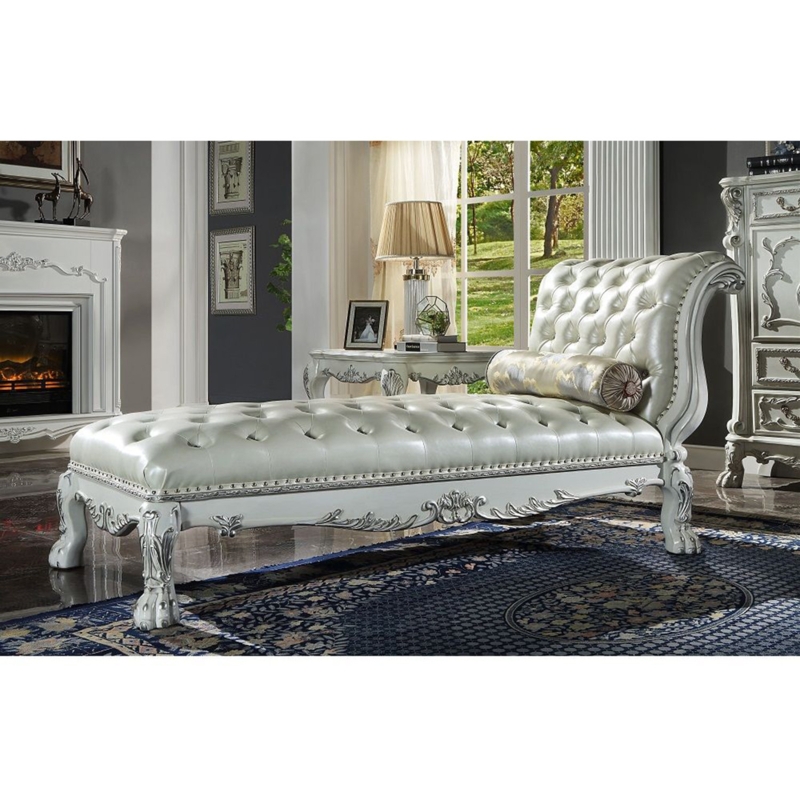Hebron Faux Leather Chaise Lounge