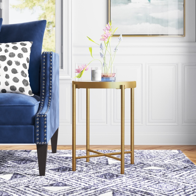 Hermas Glass End Table