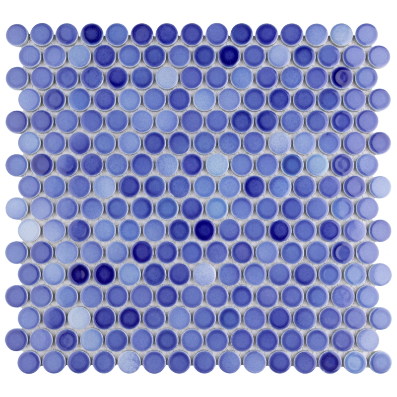 Hudson .80" x .80" Porcelain Penny Round Mosaic Wall & Floor Tile