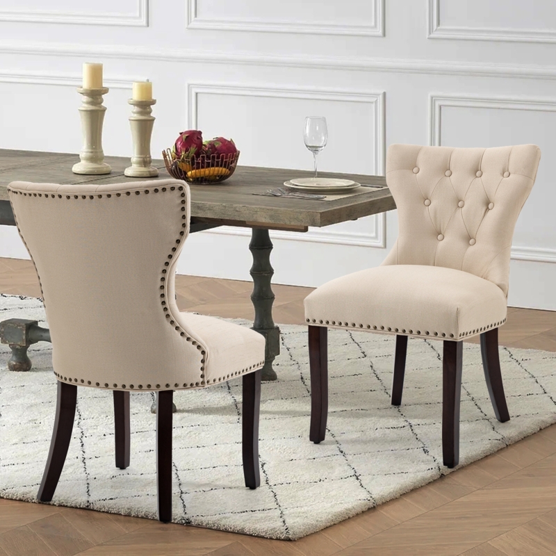 Keneisha Tufted Linen Upholstered Side Chair