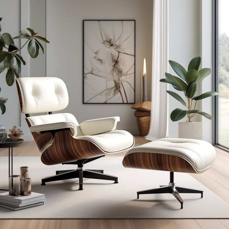 Kihlani Leather Swivel Accent Chair with Ottoman