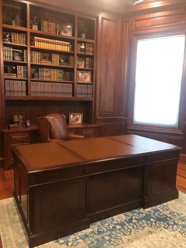 Large Manufactured Wood and Solid Wood Executive Desk