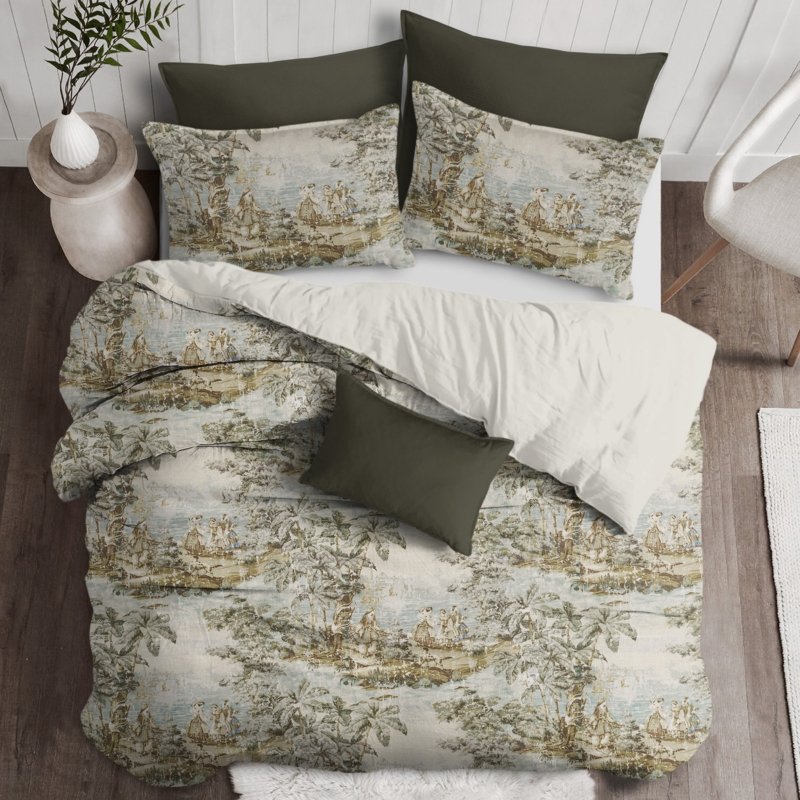 Linen Toile Comforter Set