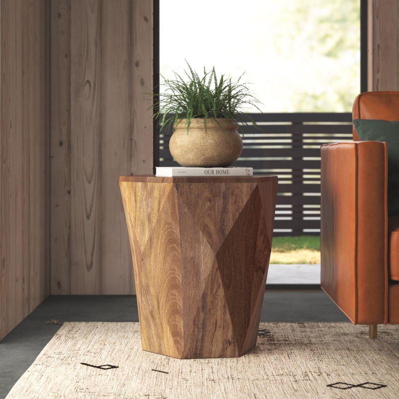 Medfield Solid Wood Block End Table