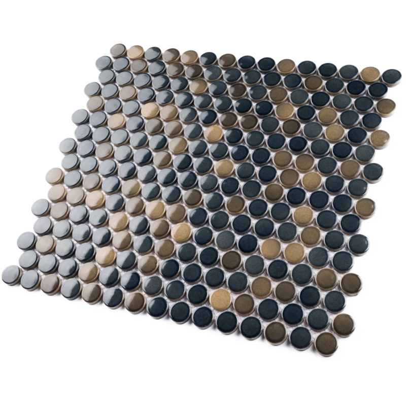 Metro Round 0.8" x 0.8" Porcelain Mosaic Wall & Floor Tile