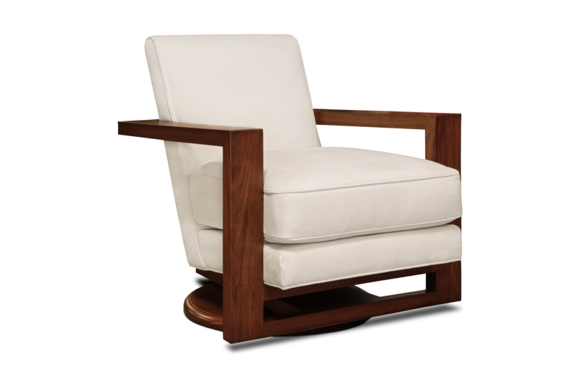 Monroe Leather Swivel Armchair