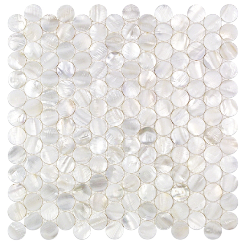 Pacif 0.39" x 0.79" Seashell Penny Round Mosaic Tile