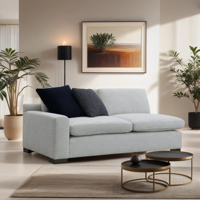 Quatesha 76.8'' Wide Down Fill Fabric Upholstered Cushion Back Chaise Lounge with 2 Pillows
