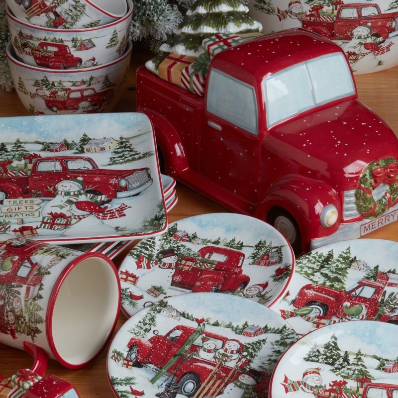 Red Truck Christmas 3-D Cookie Jar