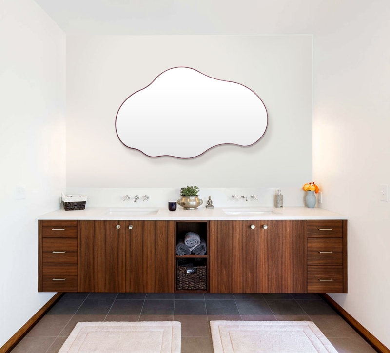 Retro Accent Frameless Mirror
