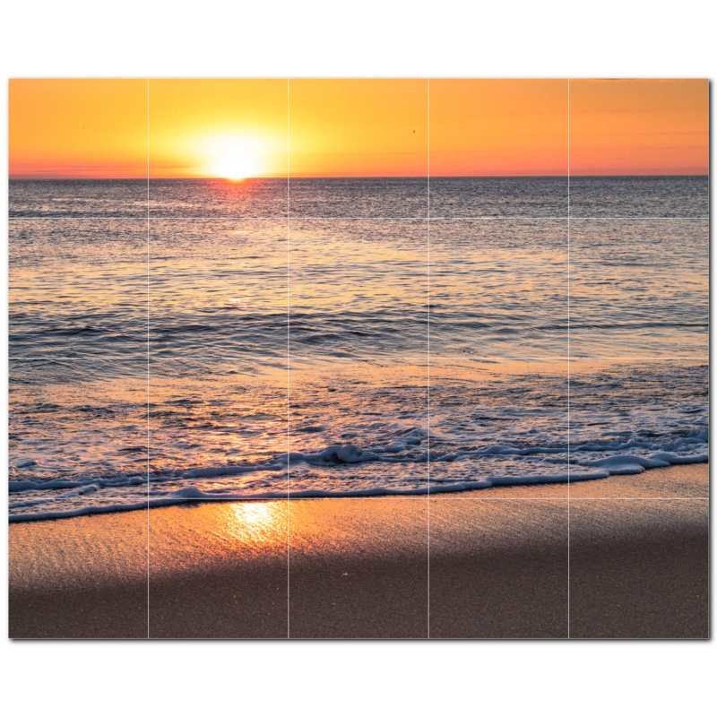 Sunset Photo 8'' x 8'' Satin Ceramic Decorative Mural