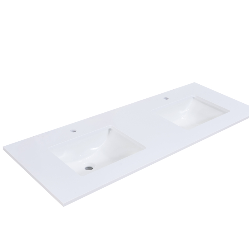 Viterbo 61'' Composite Double Bathroom Vanity Top with Sink
