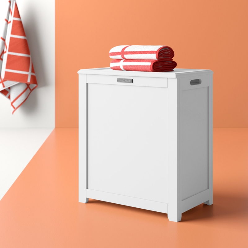 Wood Cabinet Laundry Hamper with Handles