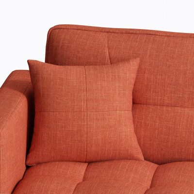 Orren Ellis Twin 74.75" Wide Tufted Back Convertible Sofa 30.0 H x 74.75 W x 18.9 D in Linen | 30" H X 74.75" W X 18.9" D | Wayfair