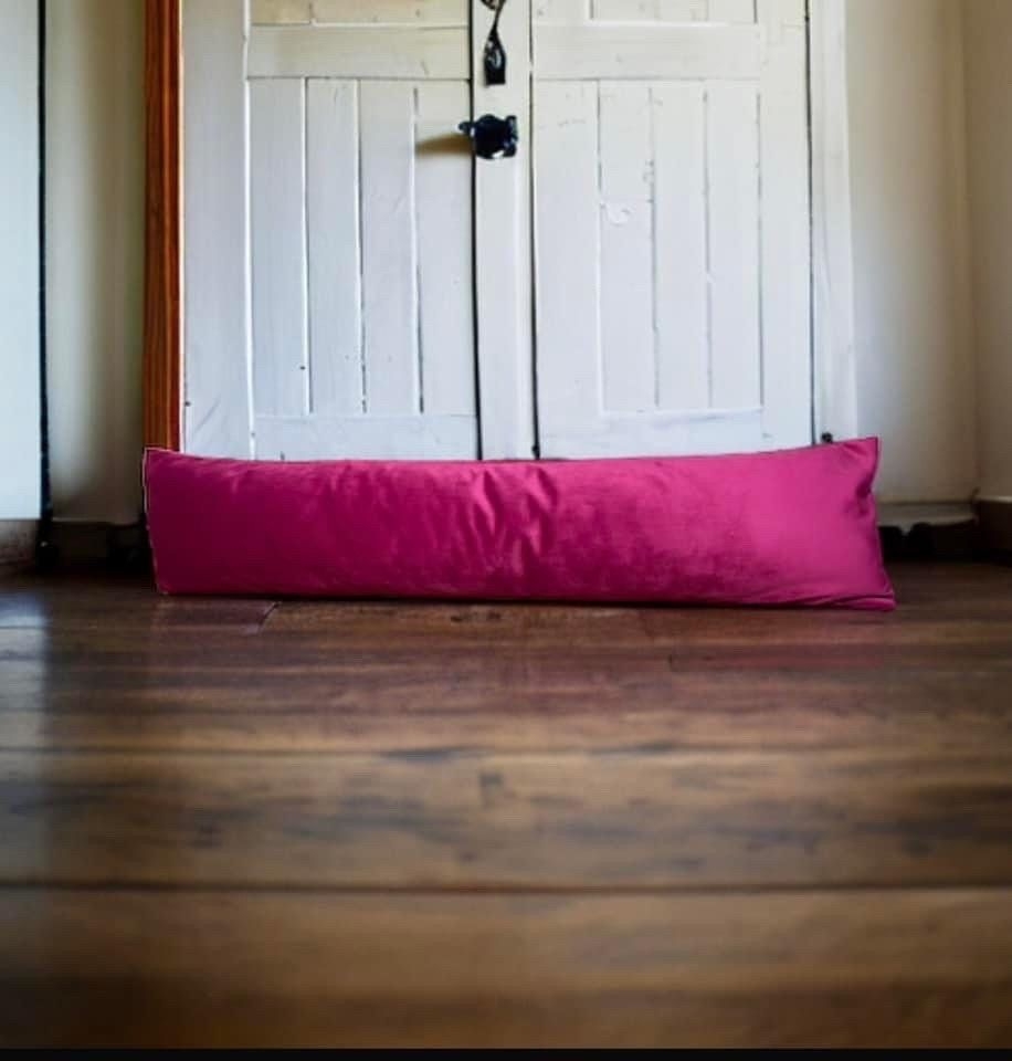 Pink Draught Excluder, Draft Excluder, Draft Excluder, Draft Stopper, Window Draught Stopper, Velvet, Draught Excluder UK, Draught Dodger