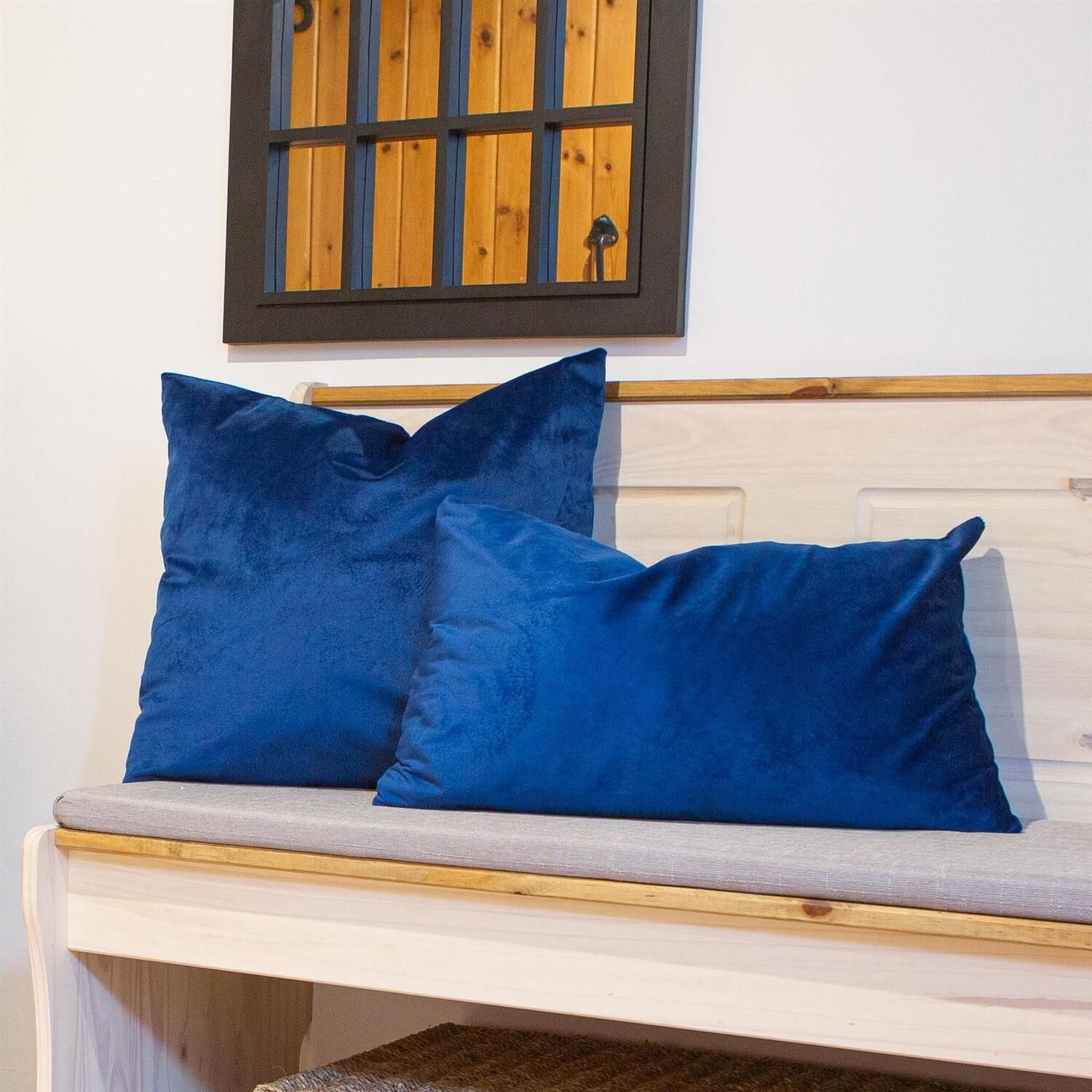 Square Velvet Cushion - 55cm x 55cm - Blue