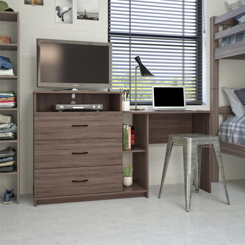 Ameriwood Home Somerset 3-in-1 Media Dresser Desk Combo