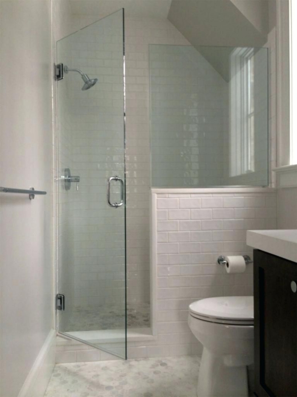 Contemporary Bathroom with Glass Half-Wall Shower