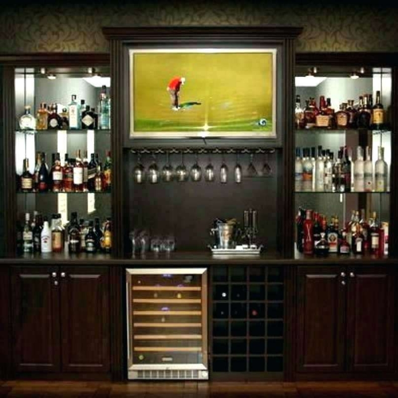 Elegant DIY Home Bar Cabinet with Glass Shelves