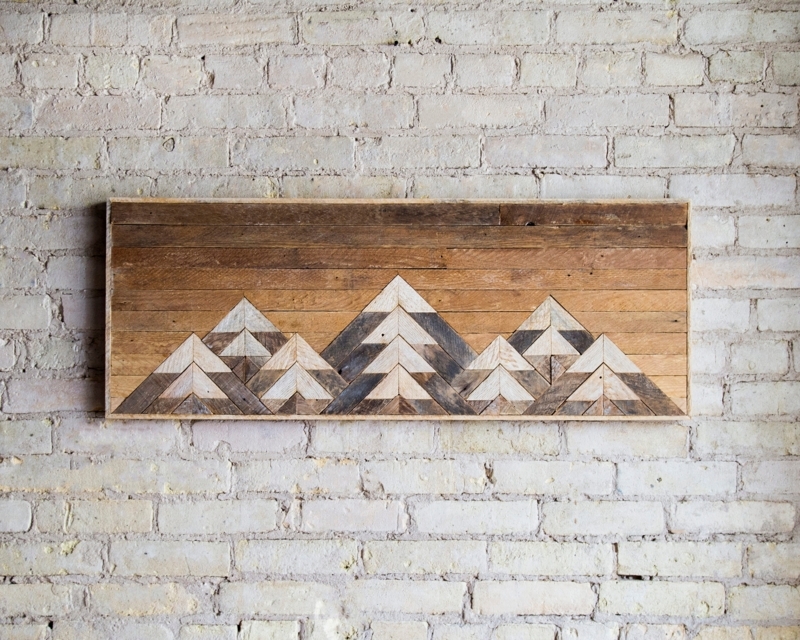 Geometric Reclaimed Wood Wall Art Decor