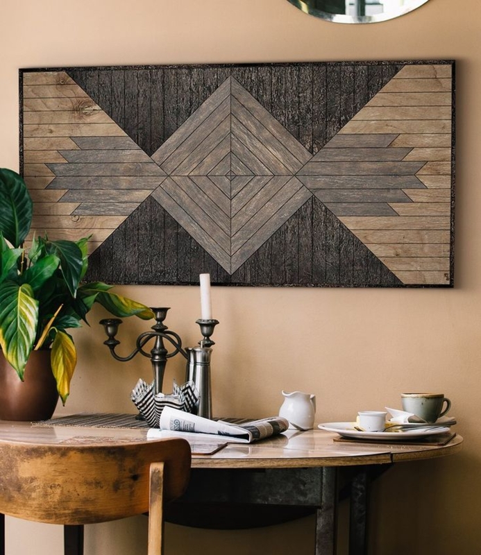 Geometric Rustic Wood Wall Art for Cozy Spaces