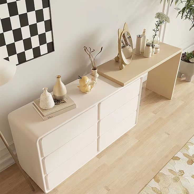 Modern Expandable Home Office Dresser Desk Combo