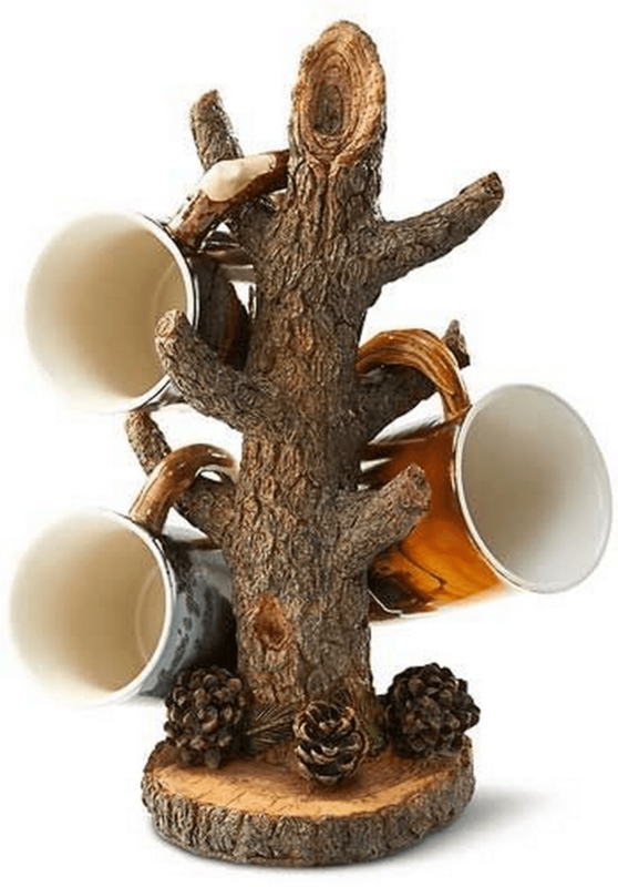 Rustic diy coffee mug tree stand with pinecones foter