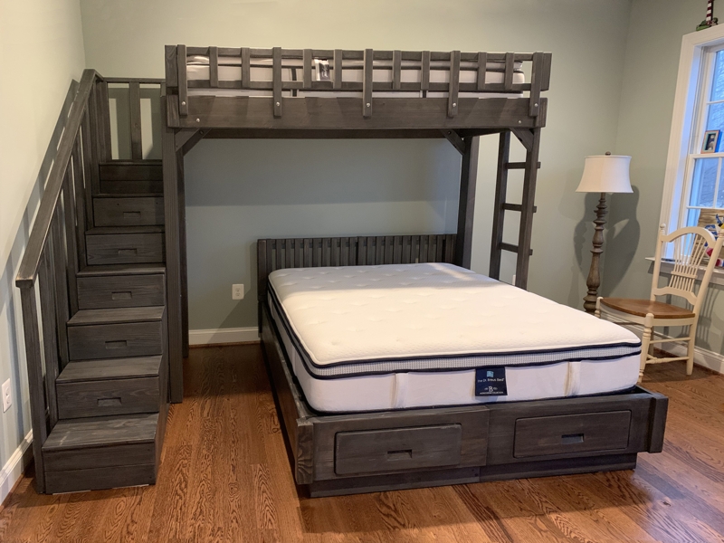 Space-Saving Modern Wooden Bunk Beds with Storage