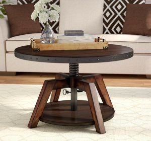 Stylish Adjustable Height Wooden Coffee Table