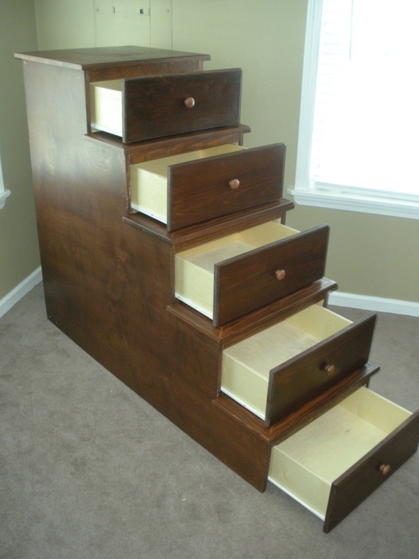 Wooden Staircase Drawers for Loft Bed Storage