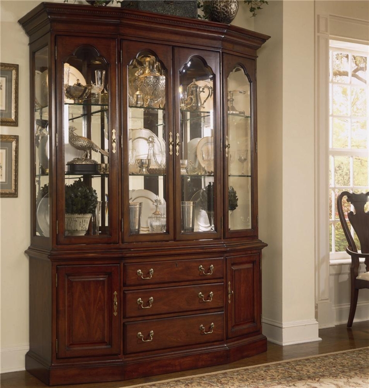 Classic Cherry Wood Glass Door China Cabinet