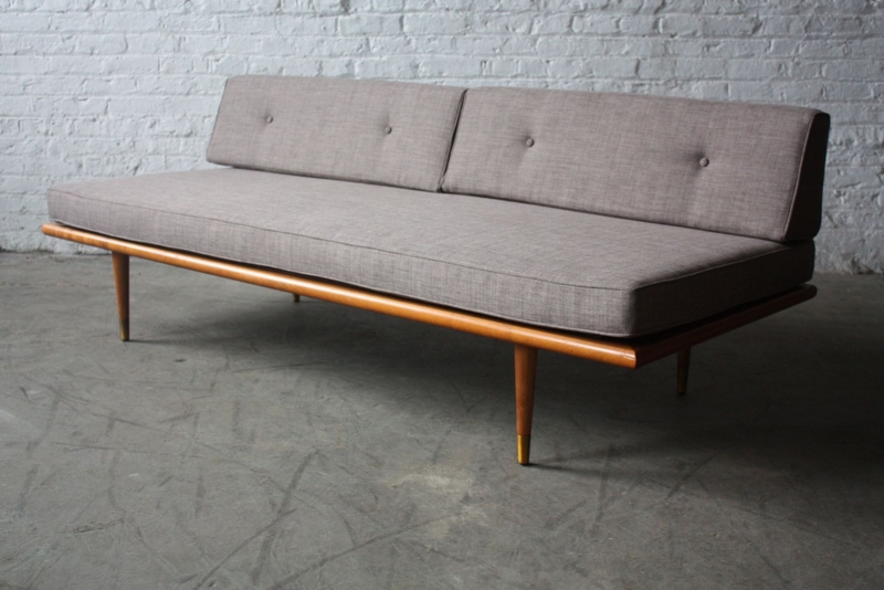 Classic Mid Century Modern Gray Daybed Sofa