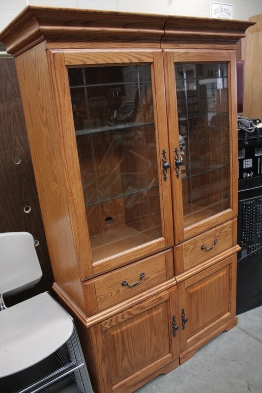 Elegant Oak China Cabinet for Compact Kitchens