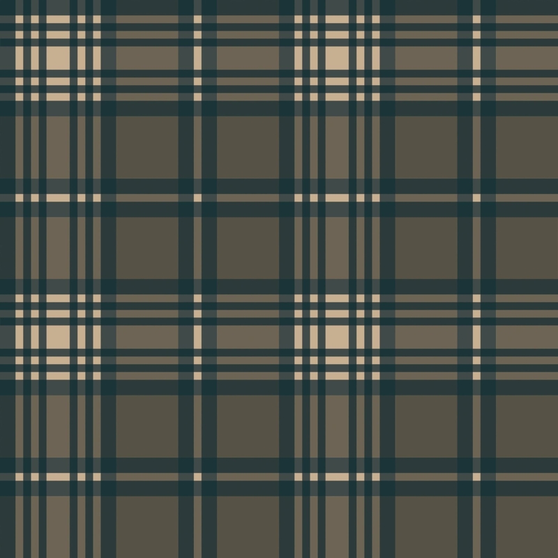 Green Plaid Pattern Wallpaper for Classic Interiors